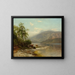 Cows Drinking at the Edge of the River - Arthur Parton — framed artwork on a wall
