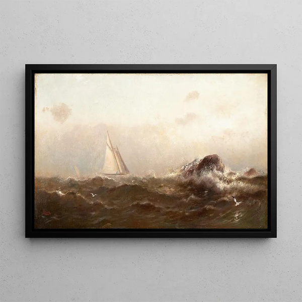 Morning at Sea off Marblehead - Arthur Quartley — framed artwork on a wall