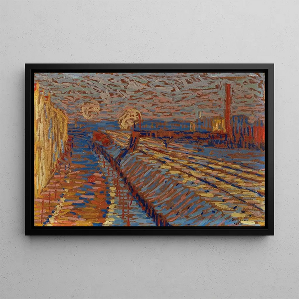 Talus de chemin de fer sous la neige - Arthur Segal — framed artwork on a wall