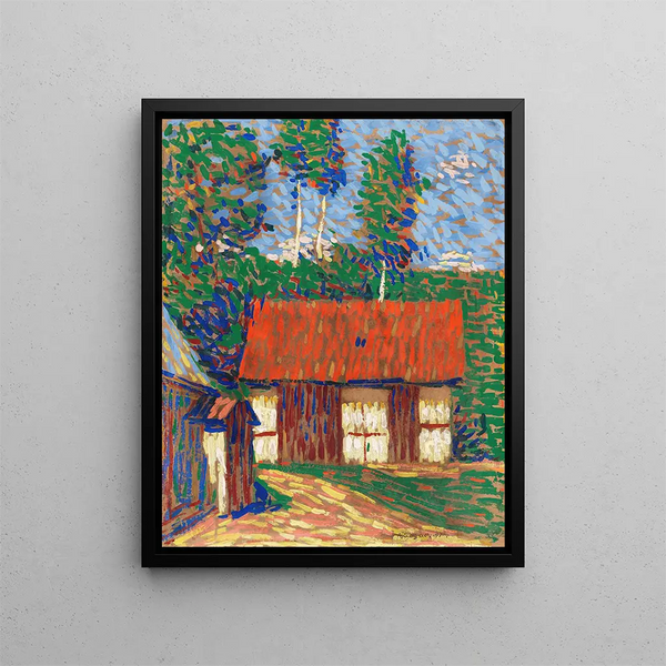 Red Roof Painting - Arthur Segal — framed artwork on a wall