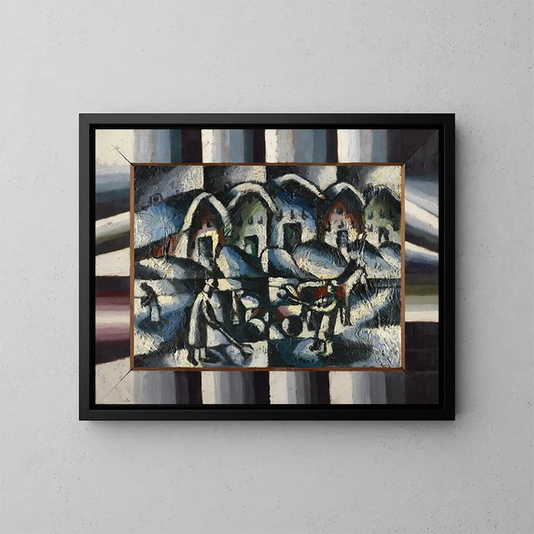 Snow Shovelers Painting - Arthur Segal — framed artwork on a wall