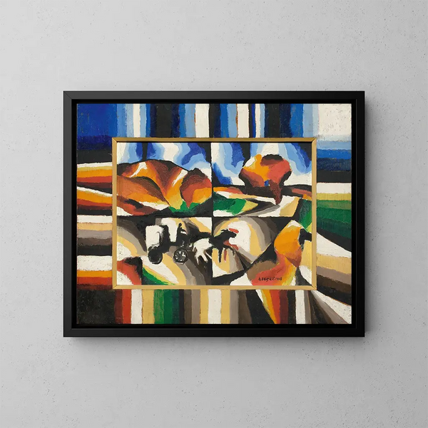 Horse pulling - Arthur Segal — framed artwork on a wall
