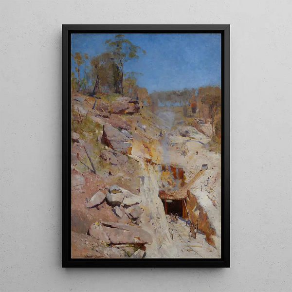 Reproduction of the painting Fires Lit - Arthur Streeton