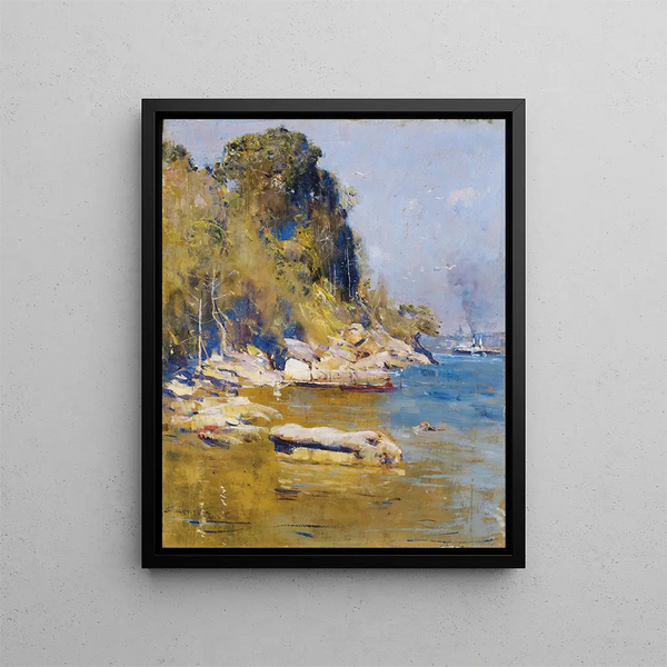 Depuis mon camp Sirius Cove - Arthur Streeton — framed artwork on a wall