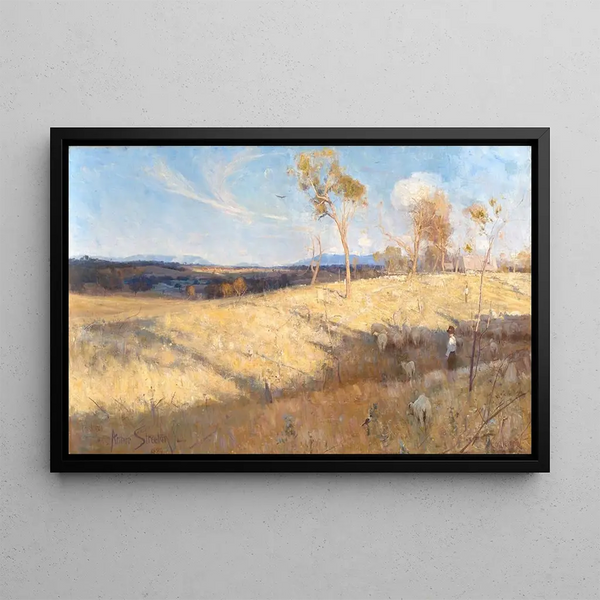 Summer in Eaglemont - Arthur Streeton — framed artwork on a wall
