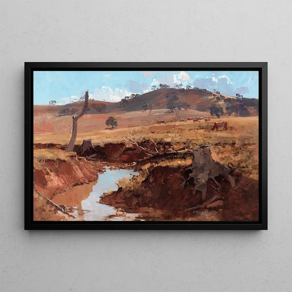 The Stream - Arthur Streeton — framed artwork on a wall