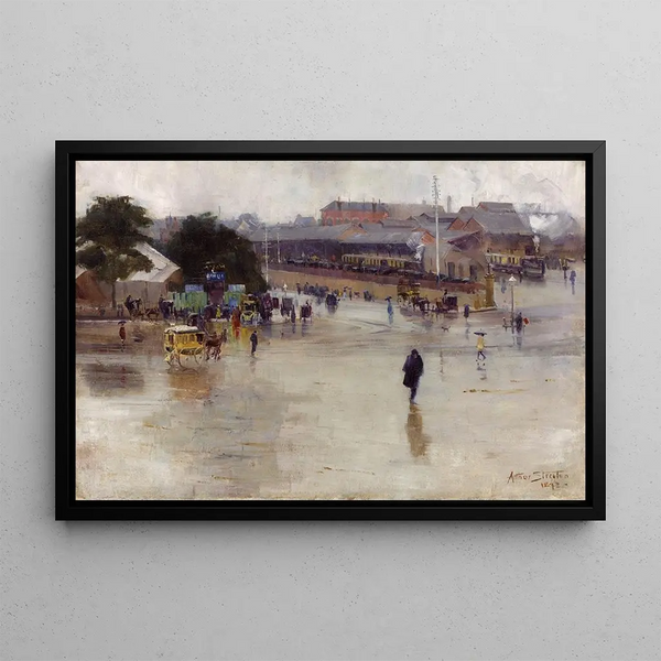 La gare de Redfern - Arthur Streeton — framed artwork on a wall