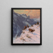 A fallow deer in winter - Arthur Thiele — framed artwork on a wall