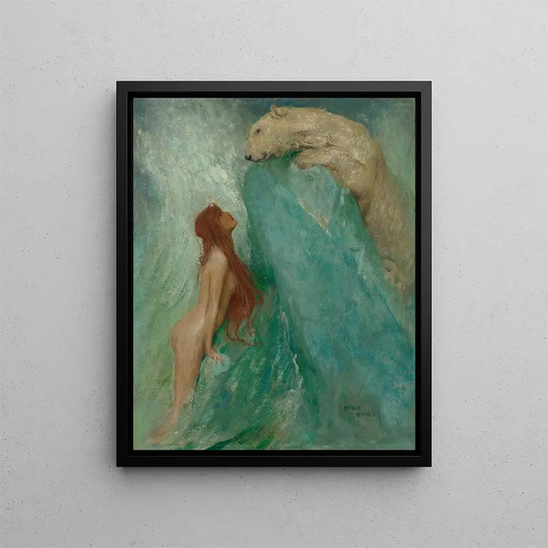 Arctic Encounter Painting - Arthur Wardle — framed artwork on a wall