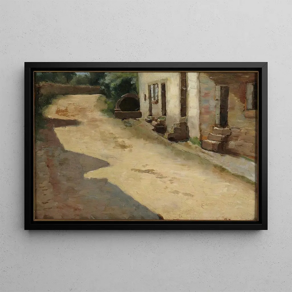 Rue Abbés Tanguy, Pont-Aven - Arthur Wesley Dow — framed artwork on a wall