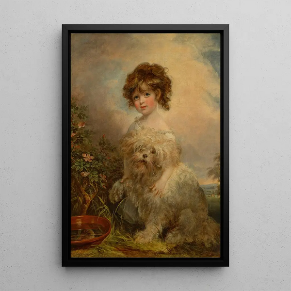 Portrait of Miss Hetty Goldsmid - Arthur William Devis — framed artwork on a wall