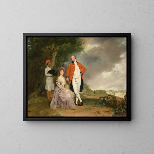 The Honorable William Monson and his wife Ann Debonnaire - Arthur William Devis — framed artwork on a wall