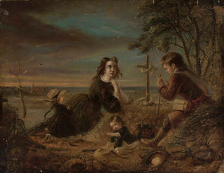 Prayer on the Grave - Artur Grottger — artwork view
