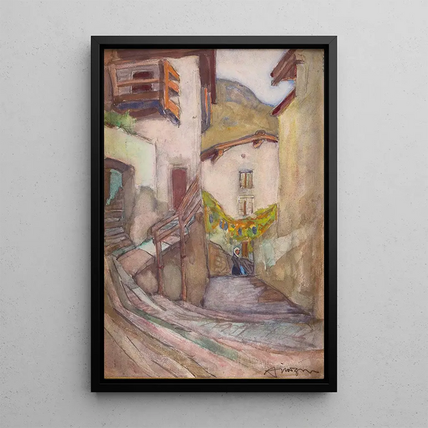 Alley in Garda - Artur Nikodem — framed artwork on a wall