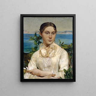 Portrait painting of Nomi Renan, ten - seven years - Ary Cornelis Renan — framed artwork on a wall