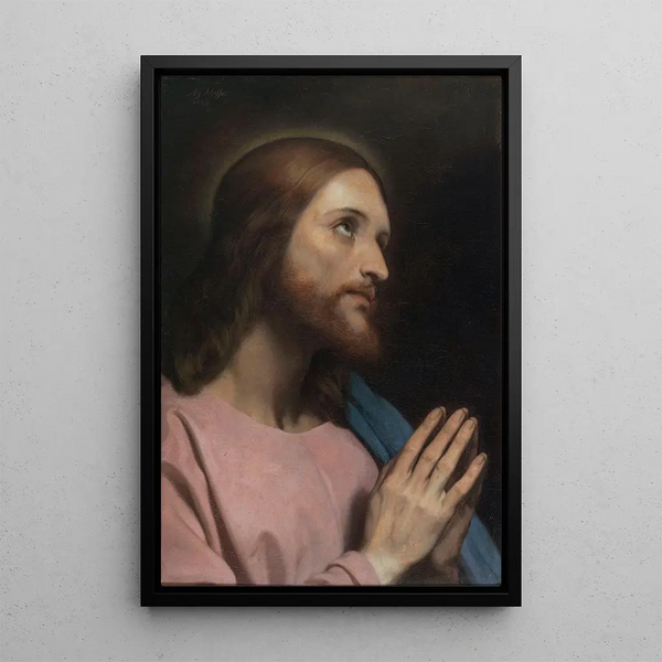 Head of Christ - Ary Scheffer — framed artwork on a wall