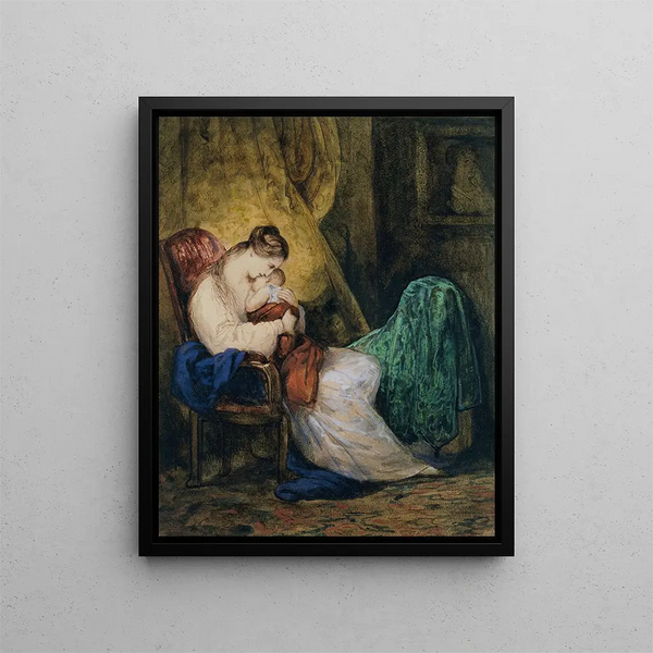 Mother and Child - Ary Scheffer — framed artwork on a wall