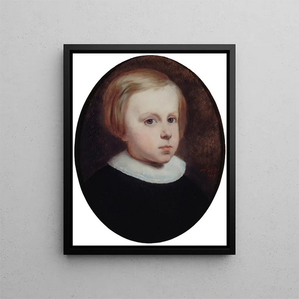 Portrait of a Child - Ary Scheffer — framed artwork on a wall
