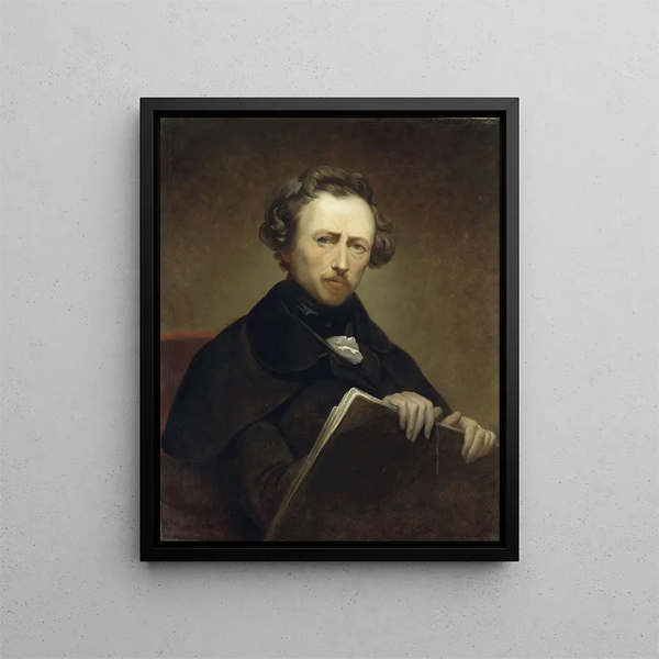 Self-portrait at 43 years old - Ary Scheffer — framed artwork on a wall