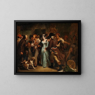L'Arrestation de Charlotte Corday - Ary Scheffer — framed artwork on a wall