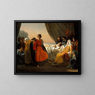 The Death of Saint Louis - Ary Scheffer — framed artwork on a wall