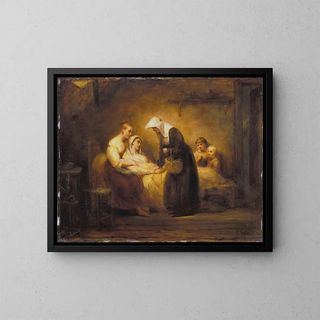 The Sister of Mercy - Ary Scheffer — framed artwork on a wall
