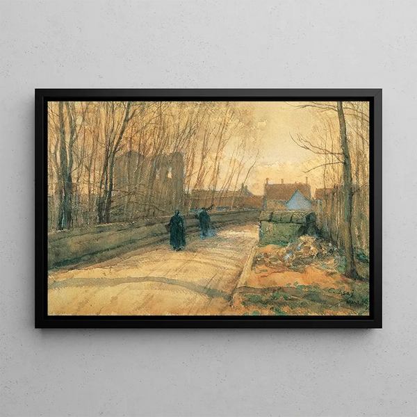 Pont à Grez-sur-Loing - Asai Chū — framed artwork on a wall