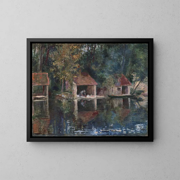 Lavoir à Grez-sur-Loing - Asai Chū — framed artwork on a wall