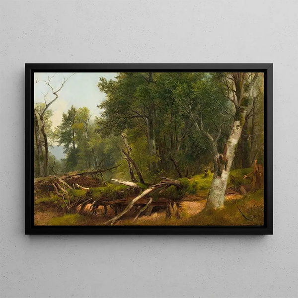 Forest scene in the Catskills - Asher Brown Durand — framed artwork on a wall