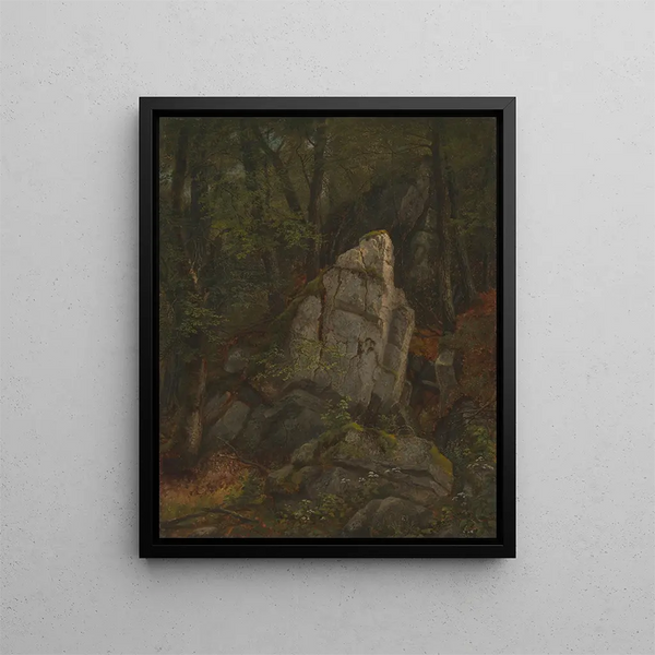 Study of the Rocks of Pearson Ravine - Asher Brown Durand — framed artwork on a wall