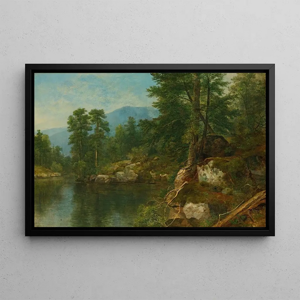 Wood by the riverbank - Asher Brown Durand — framed artwork on a wall