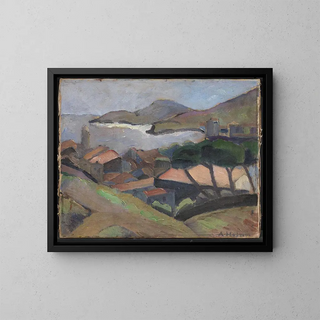 View of Collioure - Astrid Holm — framed artwork on a wall
