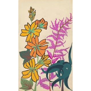 Flower and leaf branch embroidery project painting - Martine Workshop — artwork view