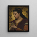 Dame lisant un livre - Attilio Baccani — framed artwork on a wall