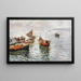 The Return of the Fishermen - Attilio Pratella — framed artwork on a wall