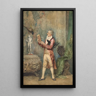 Reproduction of the painting L'Amateur - Attilio Simonetti