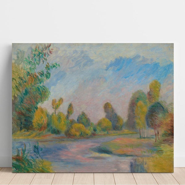 Reproduction of the painting of Riverside by Pierre-Auguste Renoir