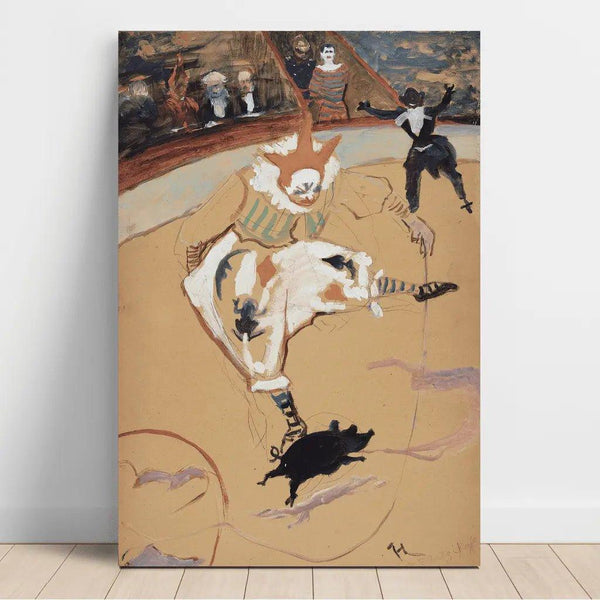 Reproduction of the painting of the Circus Fernando Medrano with a piglet - Henri de Toulouse-Lautrec