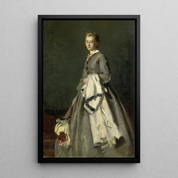 A Young Woman - August Allebé — framed artwork on a wall