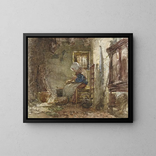 Potato peeler - August Allebé — framed artwork on a wall
