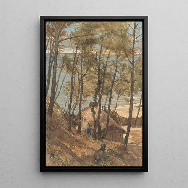 Reproduction of the painting View from a hilltop on a house by the Gulf of Arcachon - August Allebé
