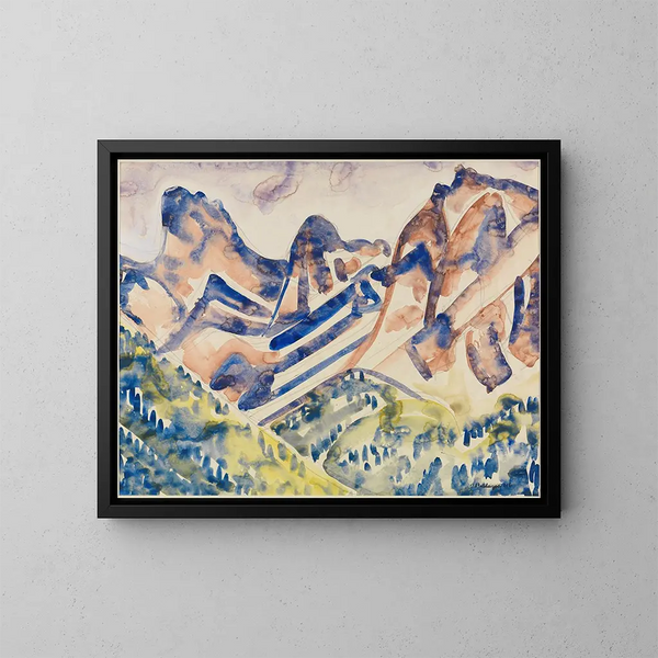 Mountain Landscape Painting - August Babberger — framed artwork on a wall