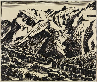 Mountain landscape painting in Bergell - August Babberger — artwork view