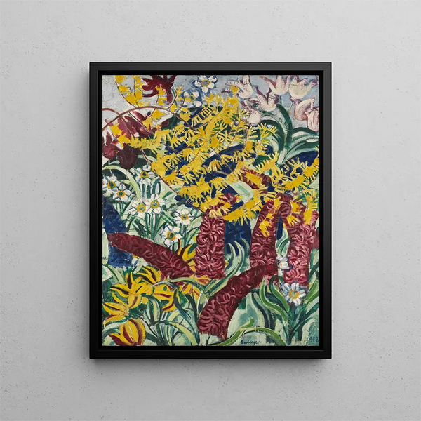 Garden Flowers Painting I - August Babberger — framed artwork on a wall
