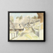 Winter Scene in Front of the House - August Babberger — framed artwork on a wall