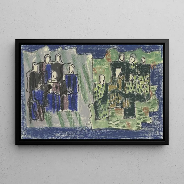 Two female groups - August Babberger — framed artwork on a wall