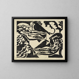 Two couples in nature, plate I - August Babberger — framed artwork on a wall