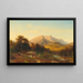 View of the Untersberg at twilight - August Becker — framed artwork on a wall