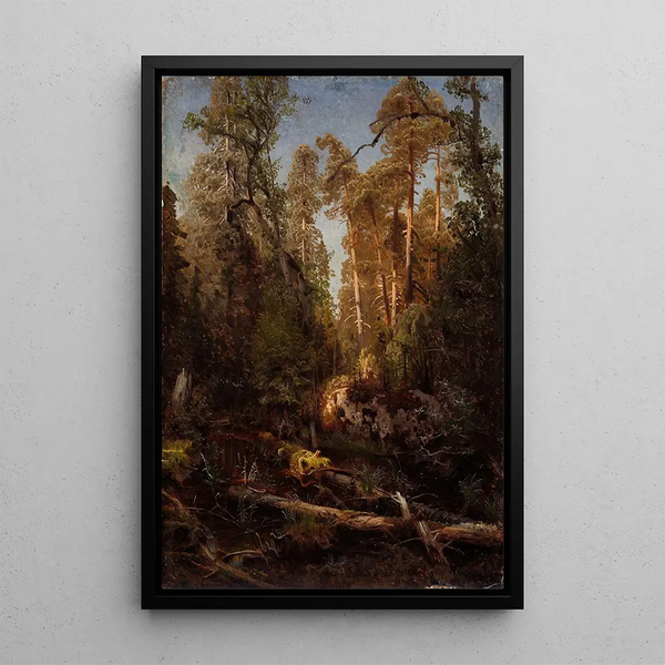 Forest Study Painting - August Cappelen — framed artwork on a wall