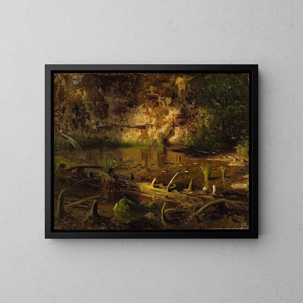 Study of a fallen tree - August Cappelen — framed artwork on a wall